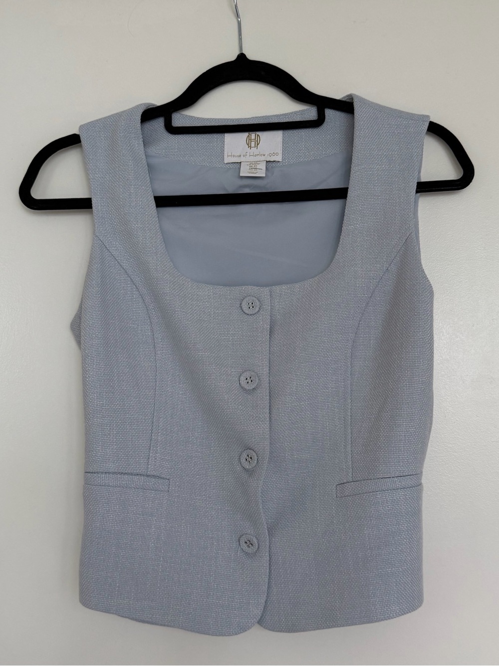House of Harlow 1960 Sky Blue Vest